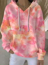 Sweat à Capuche Décontracté Femme Rose Cancer Du Sein Imprimé
